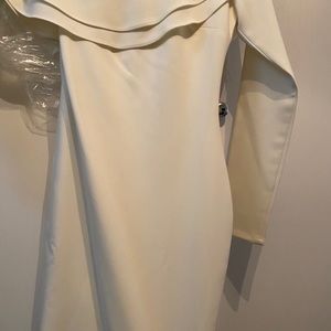 Likely White Off the Shoulder Knee Length Dress